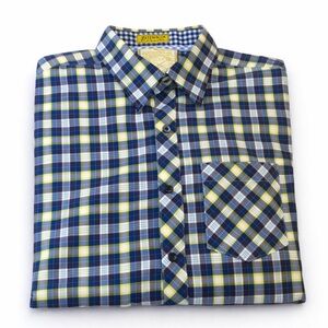 Sovereign Code Craig Plaid Button-Down Shirt | Blue Yellow Brown | Men’s Medium